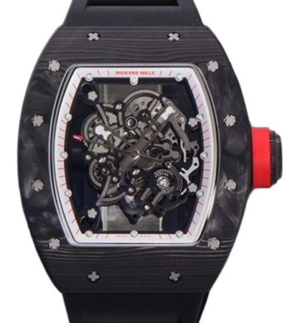 리차드밀 RM055 42.7mm Carbon Fiber Black Rubber Strap Skeletonized White Dial[ZF]
