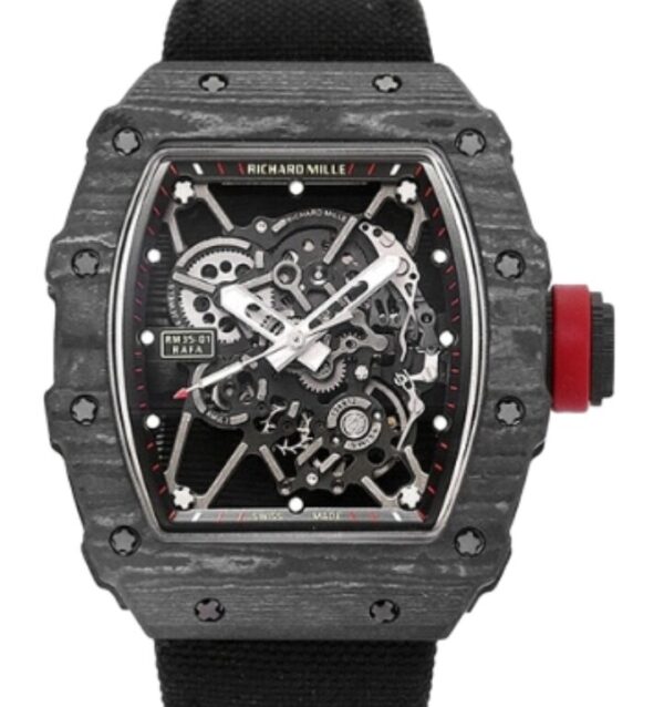 리차드밀 RM35-02 44.5mm Black Carbon Fiber Black Rubber Strap Black Skeletonized[BBR]