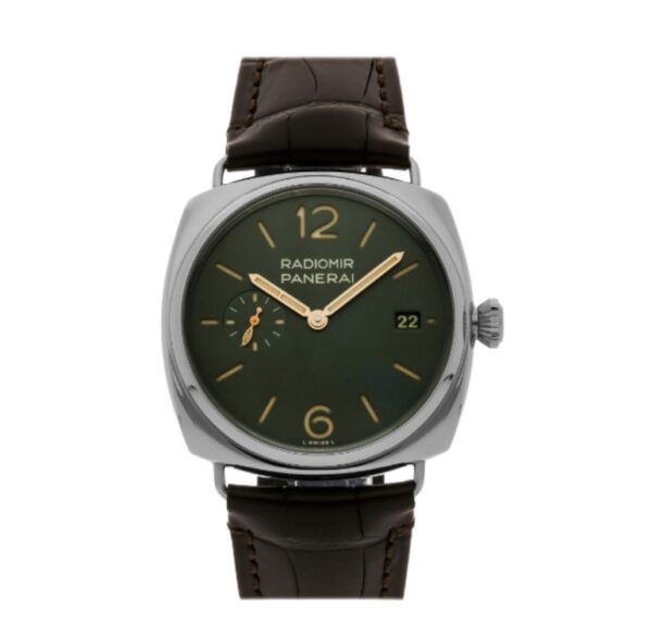 파네라이 라디오미르 40mm PAM1386 Steel Leather Strap Olive Green Dial[VS]