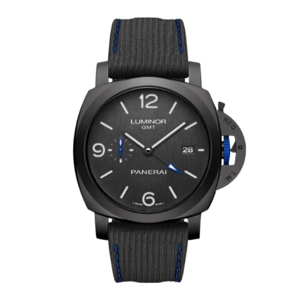 파네라이 루미노르 Base GMT 44mm PAM01176 Black Ceramic Black Canvas Strap Black Dial[VS]