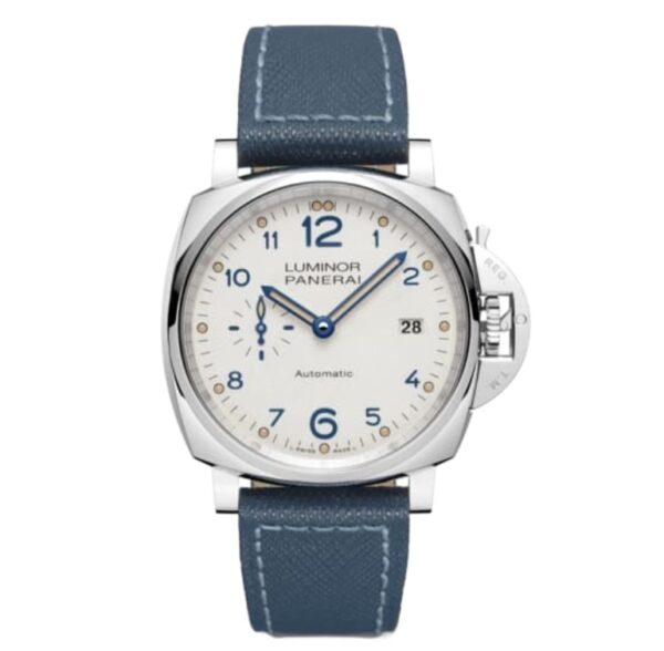 파네라이 루미노르 Due 42mm PAM00906 Steel Leather Strap White Dial[VS]