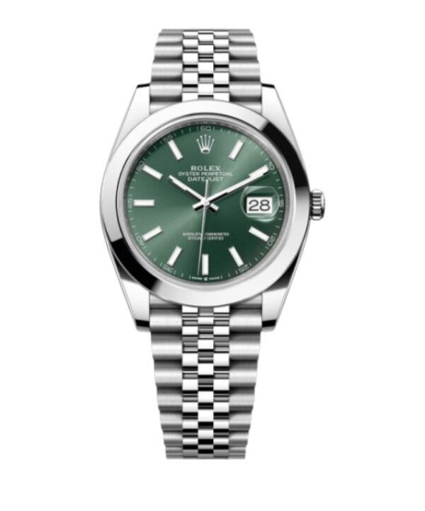 롤렉스 데이저스트 41mm 126300-0020 Smooth Bezel Full 904L Mint Green Dial Jubilee[VS]