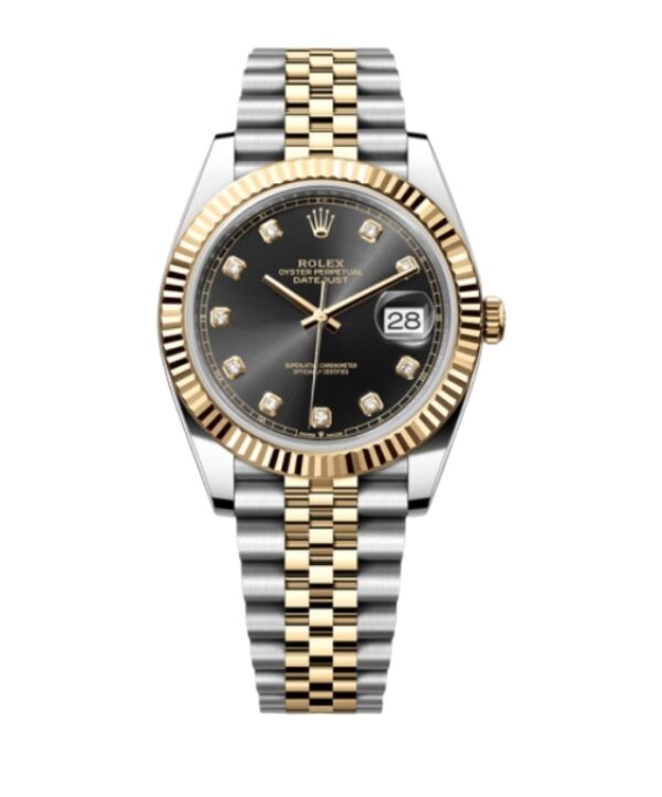 롤렉스 데이저스트 41mm Counterweight 126333-0006 Half Yellow Gold Black Diamond Dial Jubilee[ARF]