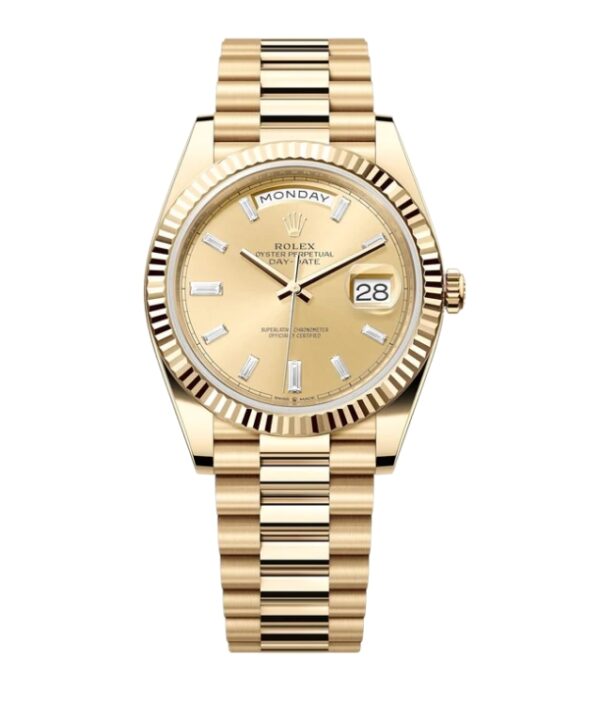 롤렉스 데이데이트 40mm Counterweight 228238 Full Yellow Gold Roman Numerals Gold Dial[ARF]
