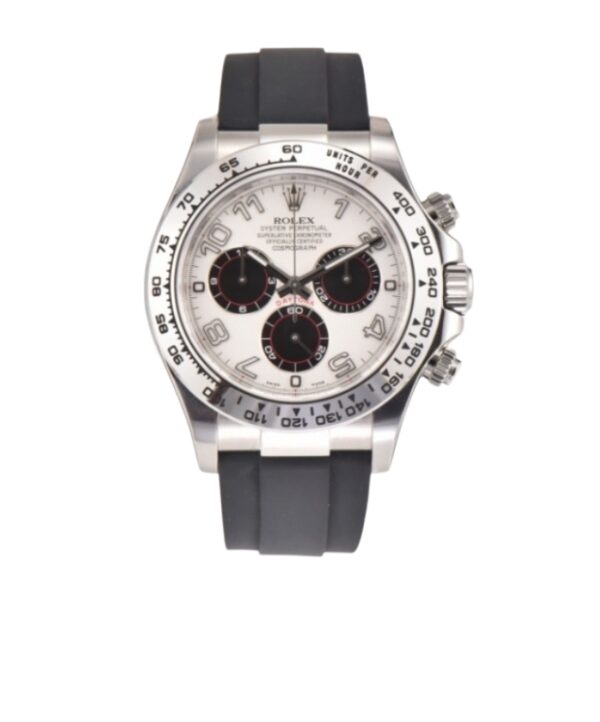 롤렉스 데이토나 40mm 116519LN White Gold Rubber Strap Arabic Number Black Eye White Dial[CLEAN]