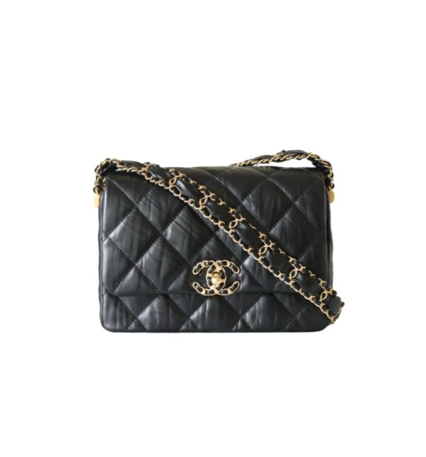 샤넬[chanel/팬더샵]19백 골드 스트랩 스몰 백(블랙/금장/카프스킨)