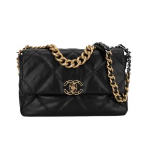 샤넬[chanel/팬더샵]*정품가죽* 19백 라지(블랙/금장/램스킨)