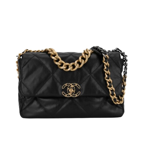 샤넬[chanel/팬더샵]*정품가죽* 19백 라지(블랙/금장/램스킨)