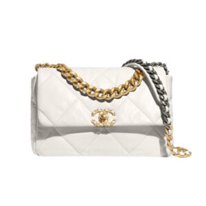 샤넬[chanel/팬더샵]19백 라지 플랩 백(화이트/금장/램스킨)