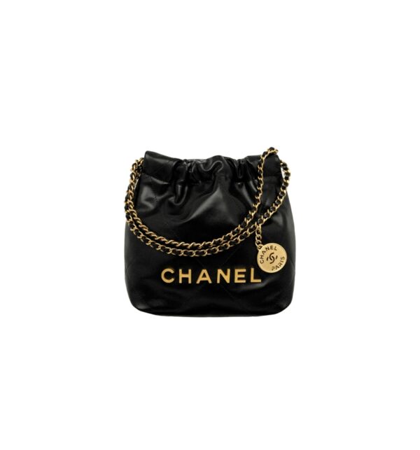 샤넬[chanel/팬더샵]22백 미니 핸드백(블랙/금장/램스킨)