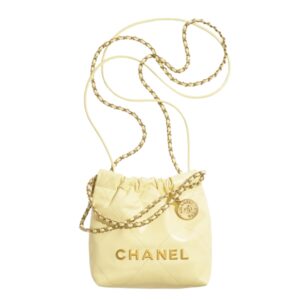 샤넬[chanel/팬더샵]22백 미니 핸드백(엘로우/금장/램스킨)