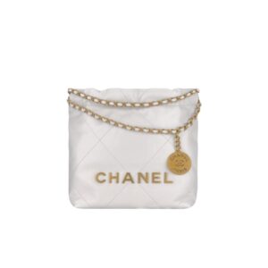 샤넬[chanel/팬더샵]*정품가죽* 22백 미니 핸드백(화이트/금장/카프스킨)