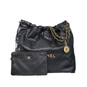샤넬[chanel/팬더샵]22백 미디엄 핸드백(블랙/금장/캐비어)