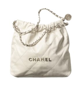 샤넬[chanel/팬더샵]*정품가죽* 22백 미디엄 핸드백(화이트/은장/카프스킨)