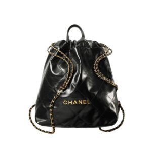 샤넬[chanel/팬더샵]22백 스몰 백팩(블랙/금장/카프스킨)
