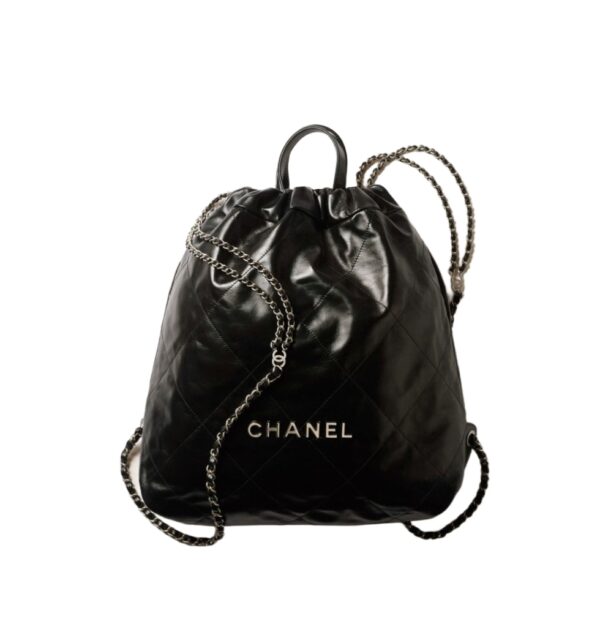 샤넬[chanel/팬더샵]22백 스몰 백팩(블랙/은장/카프스킨)