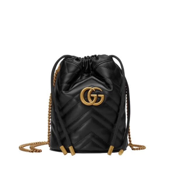 구찌[gucci/OC]GG 마몽 미니 버킷백(블랙)