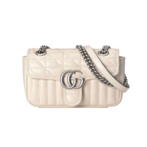 구찌[gucci/콜라샵]GG 마몽 스몰 숄더백(화이트/은장)