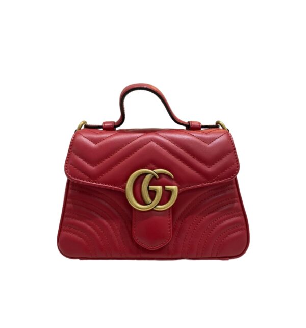 구찌[gucci/OC]GG 마몽 미니 탑 핸들백(레드)