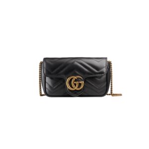 구찌[gucci/OC]GG 마몽 수퍼 미니백(블랙/금장)