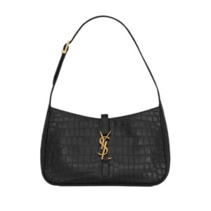 생로랑[ysl]LE 5 A 7 크로커 다일 호보 백(블랙)