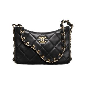 샤넬[chanel/T]CC로고 체인 호보 핸드백(블랙/금장/램스킨)