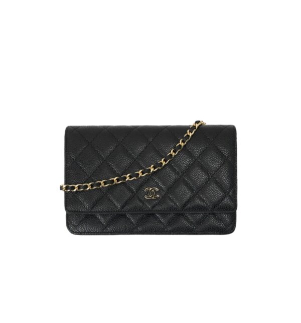 샤넬[chanel/팬더샵]WOC 클래식 체인 지갑(블랙/금장/캐비어)