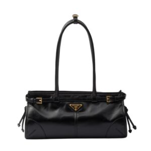 프라다[prada/블랙프라임]나파 레더 미디엄 핸드백(블랙)