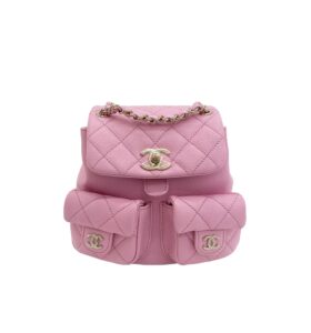 샤넬[chanel/팬더샵]듀마 백팩 더블포켓 스몰(핑크/금장/캐비어)