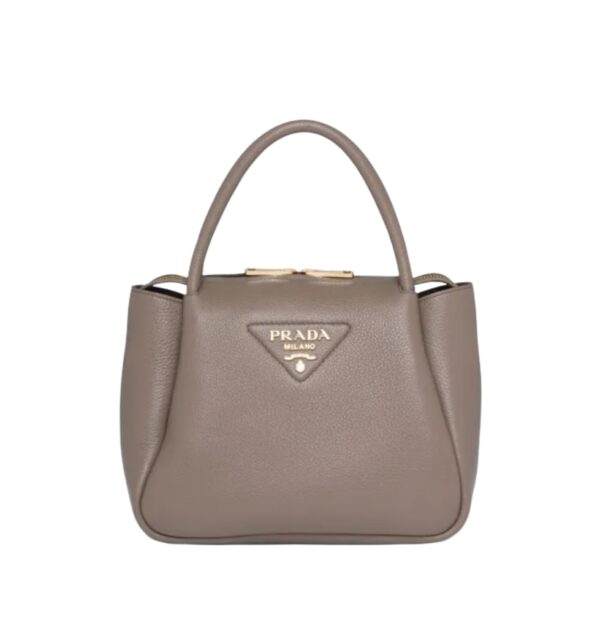 프라다[prada/블랙프라임]레더 탑 핸들백(클레이 그레이)