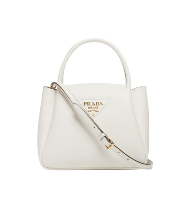 프라다[prada/블랙프라임]레더 탑 핸들백(화이트)