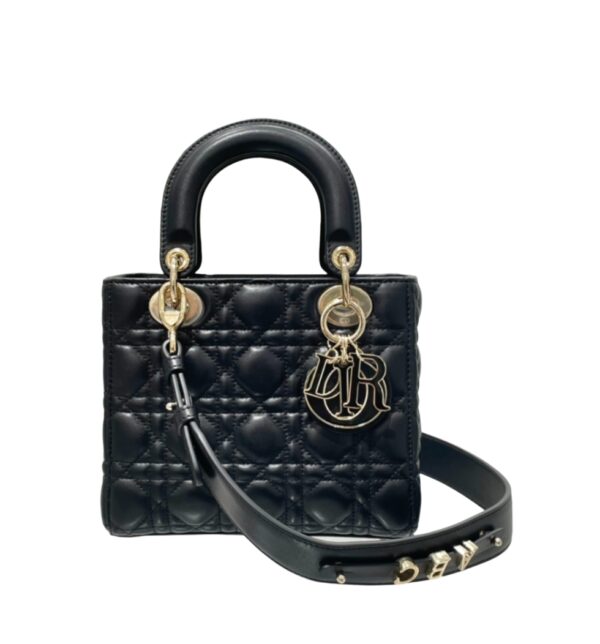 디올[dior/여왕]레이디 디올 ABC 스몰 백 컬러 팬던트(블랙/까나쥬/램스킨)
