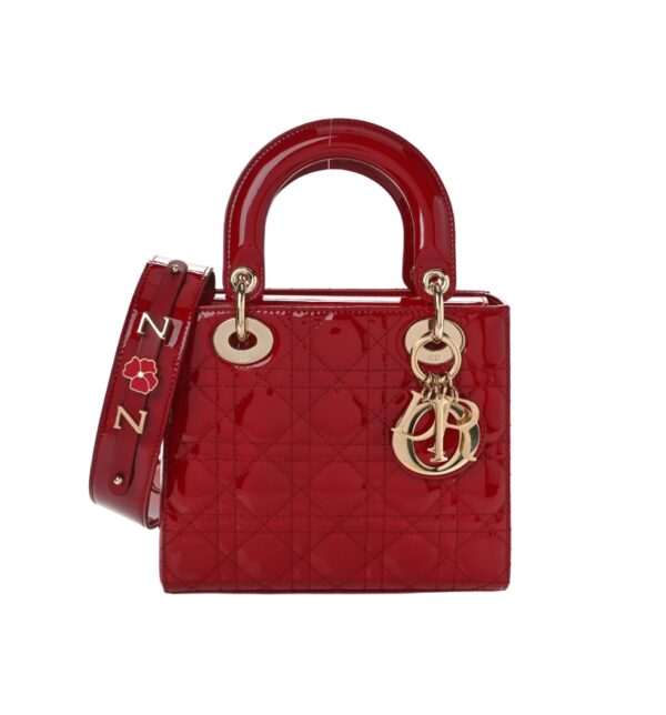 디올[dior/여왕]레이디 디올 ABC 스몰 백(레드/까나쥬/페이턴트)