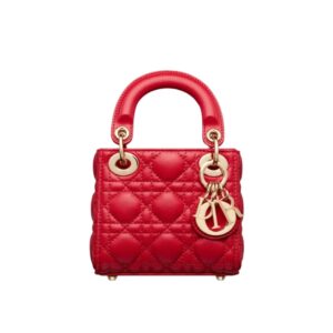 디올[dior/여왕]레이디 디올 마이크로 백(레드/까나쥬/램스킨)