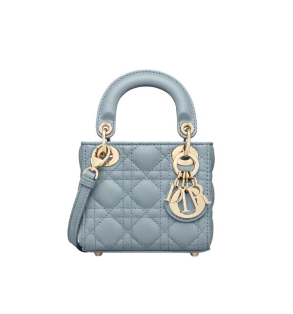 디올[dior/여왕]레이디 디올 마이크로 백(클라우드 블루/까나쥬/램스킨)