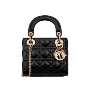 디올[dior/여왕]레이디 디올 미니 백(블랙 금장/까나쥬/램스킨)