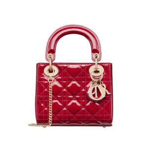 디올[dior/여왕]레이디 디올 미니 백(레드/까나쥬/페이턴트)