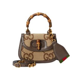 구찌[gucci/OC]뱀부 1947 미니 탑 핸들백(GG점보/브라운)