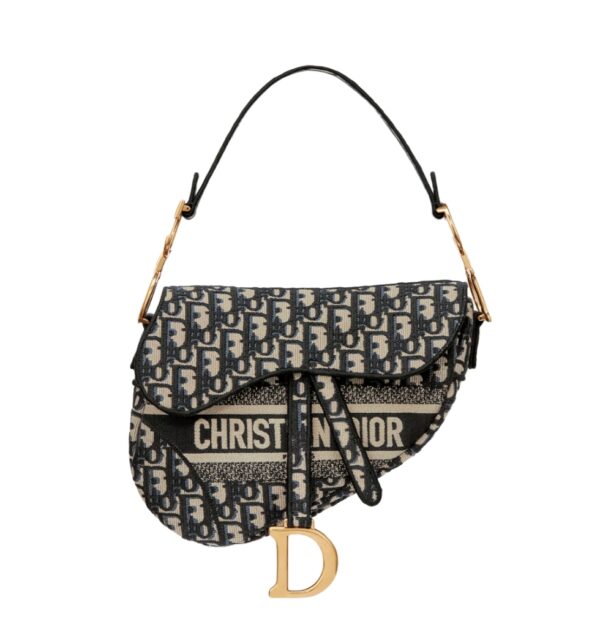 디올[dior/여왕]새들 스트랩 백(블루/오블리크 자카드)