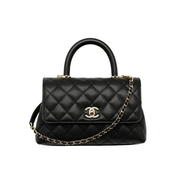 샤넬[chanel/팬더샵]코코핸들 스몰 플랩 백(블랙/금장/캐비어)
