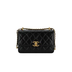샤넬[chanel/팬더샵]클래식 더블 골드볼 스몰 플랩 백(블랙/금장/카프스킨)