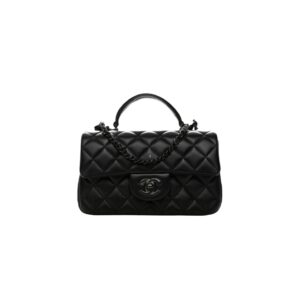 샤넬[chanel/팬더샵]클래식 탑핸들 미니 플랩 백(블랙/흑장/램스킨)