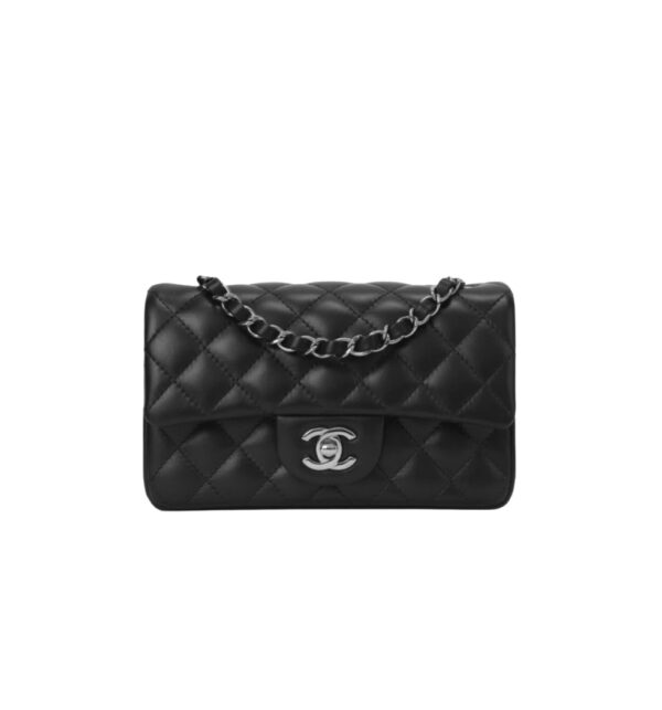 샤넬[chanel/팬더샵]클래식 플랩 백 미니(블랙/은장/램스킨)