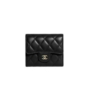 샤넬[chanel/팬더샵]*정품가죽* 클래식 플랩 스몰 지갑(블랙/은장/램스킨)