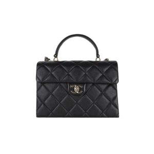 샤넬[chanel/팬더샵]탑핸들 체인 미디엄 플랩 백(블랙/금장/캐비어)