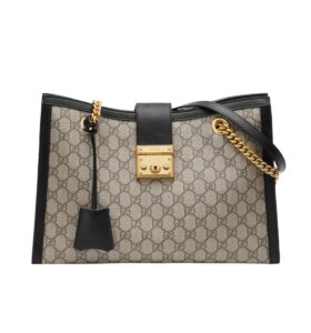 구찌[gucci/OC]패들락 미디엄 숄더백(GG수프림/블랙)